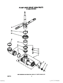 05 - Pump And Spray Arm parts for Whirlpool Dishwasher LUD2100X0 from AppliancePartsPros.com