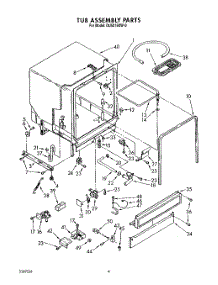 03 - Tub Assembly parts for Whirlpool Dishwasher DU5016XW0 from AppliancePartsPros.com