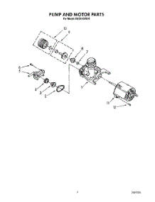 05 - Pump And Motor parts for Whirlpool Dishwasher DU5016XW0 from AppliancePartsPros.com