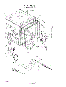 04 - Tub , Lit / Optional parts for Whirlpool Dishwasher SHF5801W1 from AppliancePartsPros.com