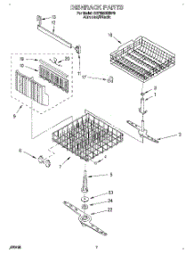 05 - Dishrack, Literature parts for Whirlpool Dishwasher GDP8500XBN0 from AppliancePartsPros.com