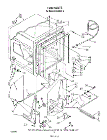 02 - Tub , Lit / Optional parts for Whirlpool Dishwasher DU8300XT2 from AppliancePartsPros.com