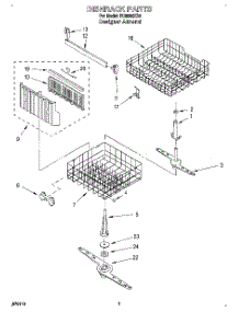 05 - Dishrack, Lit / Optional parts for Whirlpool Dishwasher DU8560XB0 from AppliancePartsPros.com