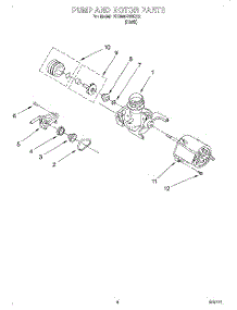 05 - Pump And Motor parts for Whirlpool Dishwasher 7DU840DWGX0 from AppliancePartsPros.com