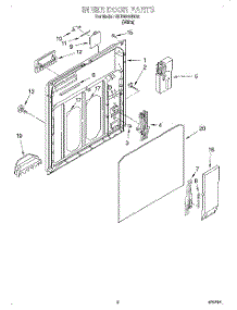 02 - Inner Door parts for Whirlpool Dishwasher SUD6000HQ0 from AppliancePartsPros.com