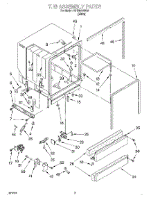 03 - Tub Assembly parts for Whirlpool Dishwasher SUD6000HQ0 from AppliancePartsPros.com