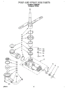 04 - Pump And Spray Arm parts for Whirlpool Dishwasher DU8450XB0 from AppliancePartsPros.com