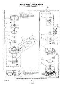 06 - Pump And Motor parts for Whirlpool Dishwasher DU9500XS2 from AppliancePartsPros.com