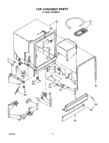 03 - Tub Assembly parts for Whirlpool Dishwasher DU4099XX1 from AppliancePartsPros.com