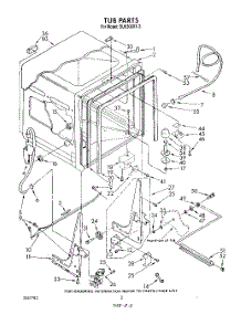 02 - Tub , Literature And Optional parts for Whirlpool Dishwasher DU8300XT3 from AppliancePartsPros.com