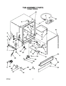 04 - Tub Assembly, Lit / Optional parts for Whirlpool Dishwasher TUD3000W2 from AppliancePartsPros.com
