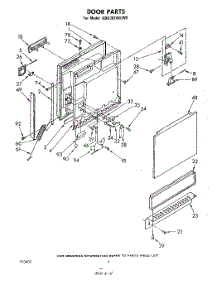 03 - Door parts for Whirlpool Dishwasher GDU3024XLW0 from AppliancePartsPros.com