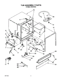 04 - Tub Assembly parts for Whirlpool Dishwasher DU8016XX2 from AppliancePartsPros.com