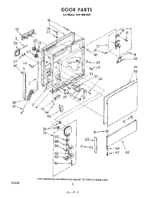 03 - Door parts for Whirlpool Dishwasher SHF7801W0 from AppliancePartsPros.com