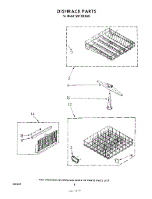 05 - Dishrack parts for Whirlpool Dishwasher SHF7801W0 from AppliancePartsPros.com