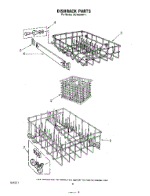 07 - Dishrack parts for Whirlpool Dishwasher DU1800XP1 from AppliancePartsPros.com