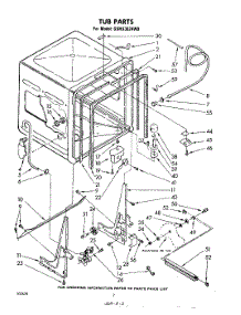 02 - Tub , Literature And Optional parts for Whirlpool Dishwasher GSHU3024W0 from AppliancePartsPros.com