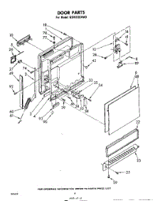 03 - Door parts for Whirlpool Dishwasher GSHU3024W0 from AppliancePartsPros.com