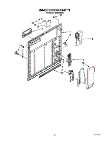 03 - Inner Door parts for Whirlpool Dishwasher DU8300XX4 from AppliancePartsPros.com