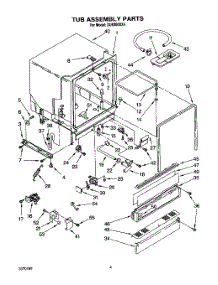 04 - Tub Assembly, Lit / Optional parts for Whirlpool Dishwasher DU8300XX4 from AppliancePartsPros.com