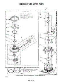 06 - 304599 Pump And Motor parts for Whirlpool Dishwasher DU7500XR1 from AppliancePartsPros.com