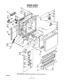 03 - Door parts for Whirlpool Dishwasher SHU70052 from AppliancePartsPros.com