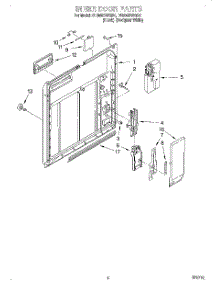 02 - Inner Door parts for Whirlpool Dishwasher DU805DWGQ1 from AppliancePartsPros.com