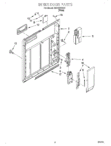 02 - Inner Door parts for Whirlpool Dishwasher DU810DWGQ1 from AppliancePartsPros.com