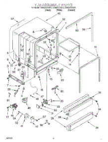 03 - Tub Assembly parts for Whirlpool Dishwasher GU980SCGB1 from AppliancePartsPros.com