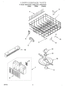 06 - Lower Dishrack parts for Whirlpool Dishwasher GU980SCGB1 from AppliancePartsPros.com