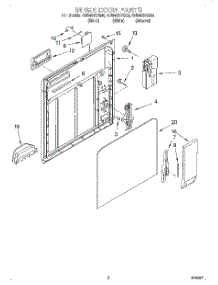 02 - Inner Door parts for Whirlpool Dishwasher GU940SCGB0 from AppliancePartsPros.com