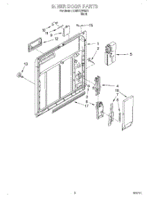 02 - Inner Door parts for Whirlpool Dishwasher DU801DWGX1 from AppliancePartsPros.com