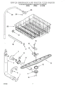 05 - Upper Dishrack And Water Feed parts for Whirlpool Dishwasher DU925SCGZ1 from AppliancePartsPros.com