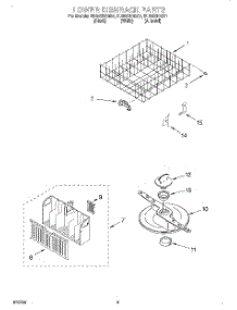 06 - Lower Dishrack parts for Whirlpool Dishwasher DU925SCGZ1 from AppliancePartsPros.com