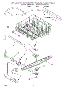 05 - Upper Dishrack And Water Feed parts for Whirlpool Dishwasher GU940SCGB1 from AppliancePartsPros.com
