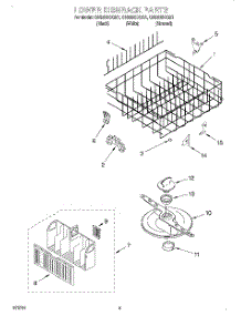 06 - Lower Dishrack parts for Whirlpool Dishwasher GU940SCGB1 from AppliancePartsPros.com