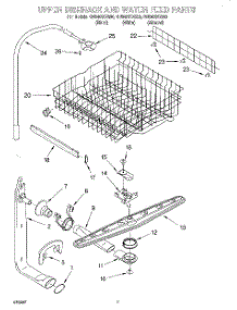 05 - Upper Dishrack & Water Feed parts for Whirlpool Dishwasher GU940SCGB0 from AppliancePartsPros.com