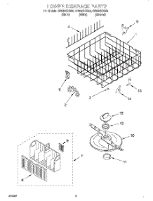 06 - Lower Dishrack parts for Whirlpool Dishwasher GU940SCGB0 from AppliancePartsPros.com