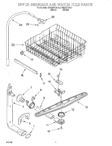 05 - Upper Dishrack And Water Feed parts for Whirlpool Dishwasher DU925SCGQ0 from AppliancePartsPros.com