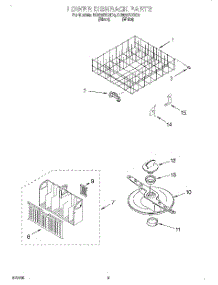 06 - Lower Dishrack parts for Whirlpool Dishwasher DU925SCGQ0 from AppliancePartsPros.com