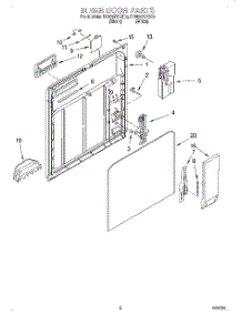 02 - Inner Door parts for Whirlpool Dishwasher DU925SCGB0 from AppliancePartsPros.com