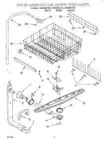 05 - Upper Dishrack And Water Feed parts for Whirlpool Dishwasher GU980SCGQ1 from AppliancePartsPros.com