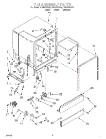 03 - Tub Assembly parts for Whirlpool Dishwasher DU912PFGB0 from AppliancePartsPros.com