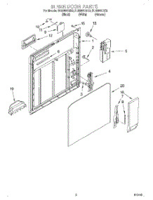 02 - Inner Door parts for Whirlpool Dishwasher DU925SCGB2 from AppliancePartsPros.com