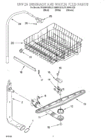 05 - Upper Dishrack And Water Feed parts for Whirlpool Dishwasher DU925SCGB2 from AppliancePartsPros.com