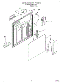 02 - Inner Door parts for Whirlpool Dishwasher GU980SCGS2 from AppliancePartsPros.com