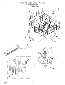 06 - Lower Dishrack parts for Whirlpool Dishwasher GU980SCGS2 from AppliancePartsPros.com