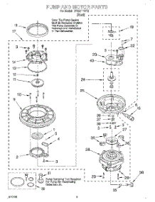 05 - Pump And Motor parts for Whirlpool Dishwasher DP920PFGY2 from AppliancePartsPros.com
