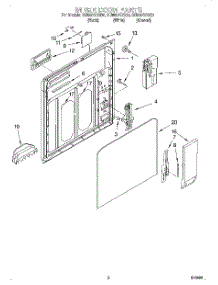 02 - Inner Door parts for Whirlpool Dishwasher GU980SCGZ0 from AppliancePartsPros.com