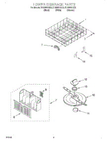 06 - Lower Dishrack parts for Whirlpool Dishwasher DU925SCGZ2 from AppliancePartsPros.com